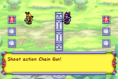 Text box: Shoot action Chain Gun!