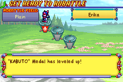 Text box: KABUTO Medal has leveled up!